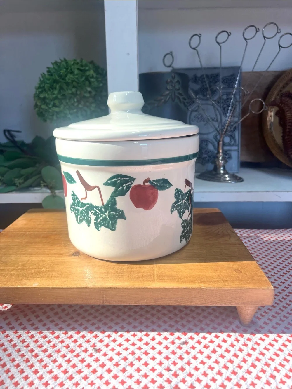 Apple canister crock shop Santa Ana ca storage decor grandma core